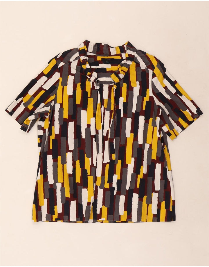 Cos Womens Short Sleeve Shirt Blouse EU 38 Medium Multicoloured Geometric
