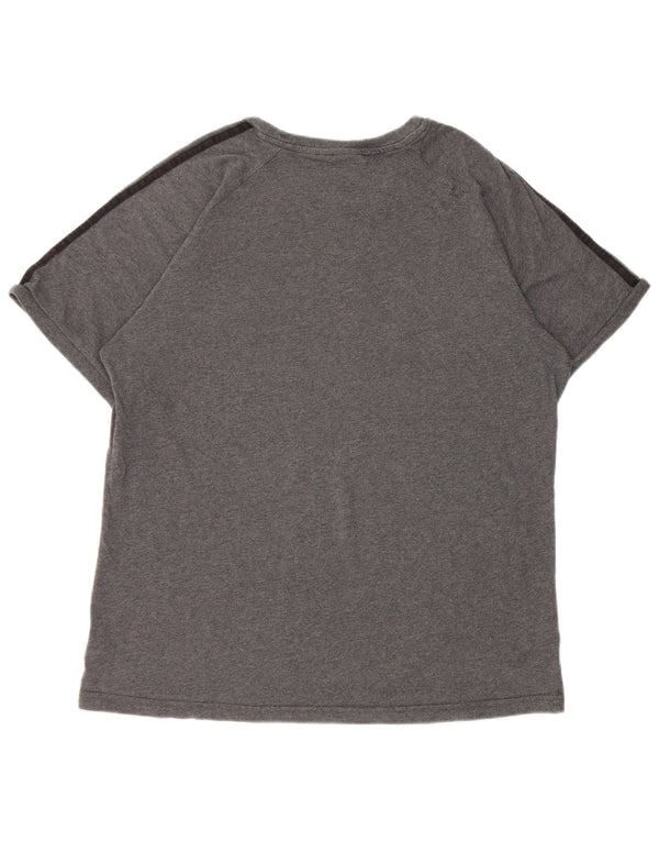 Adidas Damen T-Shirt Top UK 18 XL Grau Baumwolle