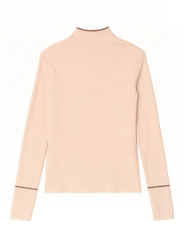 Polo a maniche lunghe da donna Marks & Spencer UK 8 Small bianca in viscosa