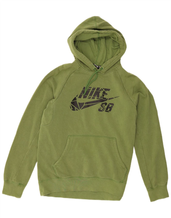 Felpa con cappuccio grafica Nike da uomo in cotone verde medio