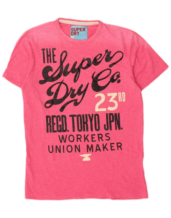 Tricou grafic Superdry pentru femei Top UK 14 Medium Pink Pete Bumbac