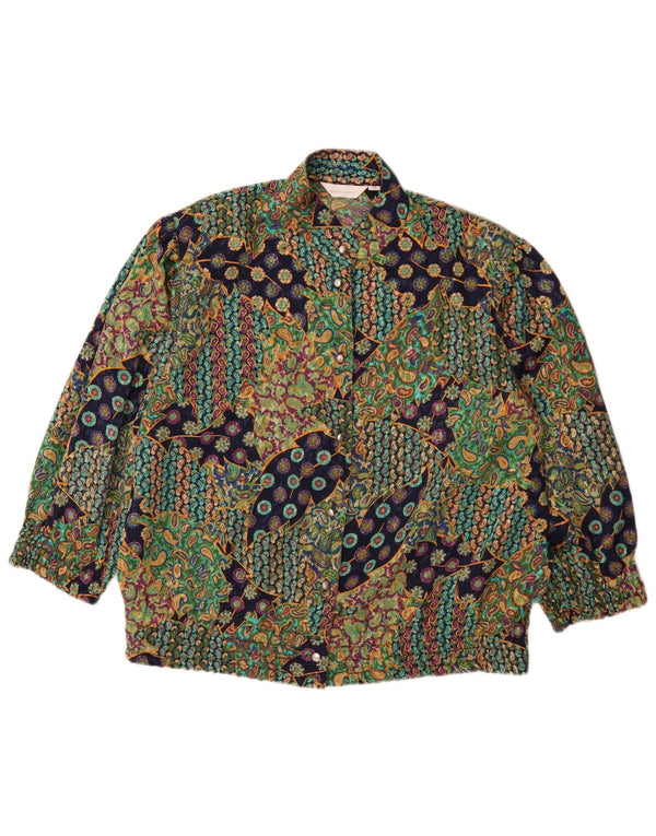 Vintage Womens 3/4 Sleeve Shirt Blouse IT 46 Large Multicoloured Paisley