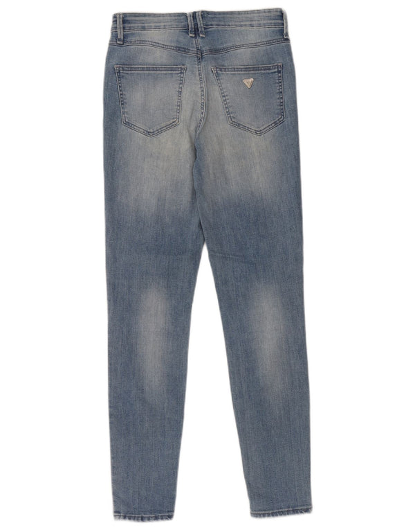 Guess Damen Skinny Jeans W28 L28 Blaue Baumwolle