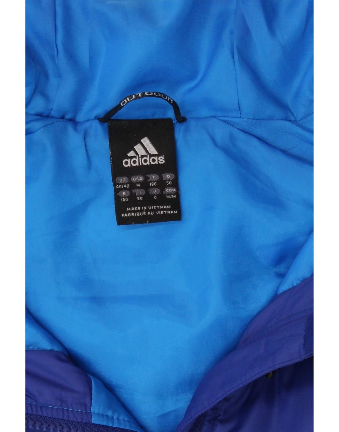 Adidas Mens Hooded Padded Jacket UK 40/42 Medium Blue Colourblock