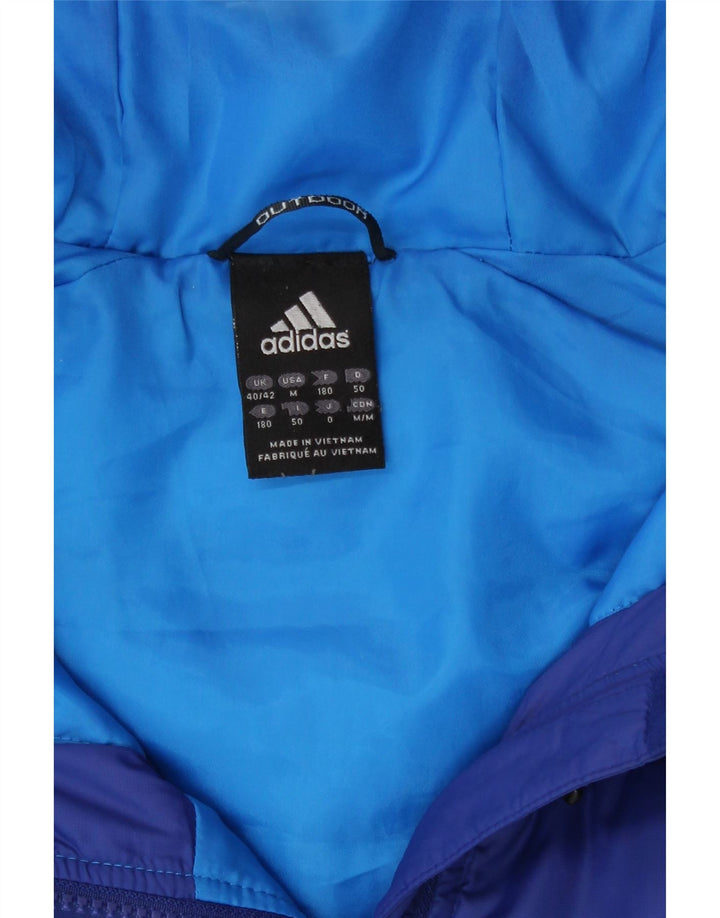 Adidas Mens Hooded Padded Jacket UK 40/42 Medium Blue Colourblock