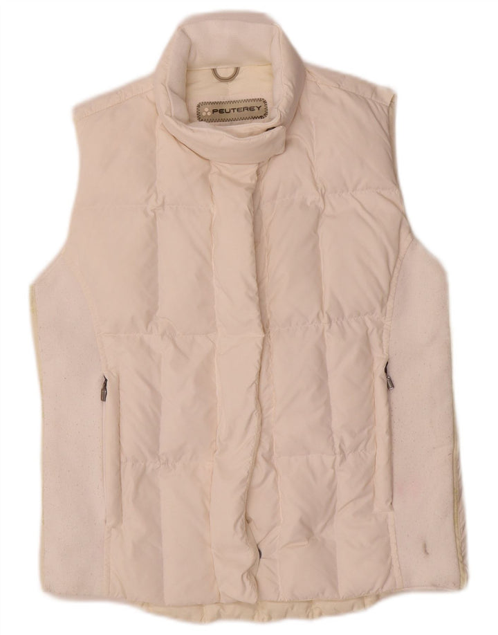 PEUTEREY Womens Padded Gilet EU 42 Large White Nylon