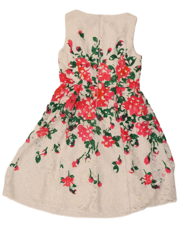 Phase Eight Damen Ärmelloses Spitzenkleid in A-Linie UK 16 Large White Floral
