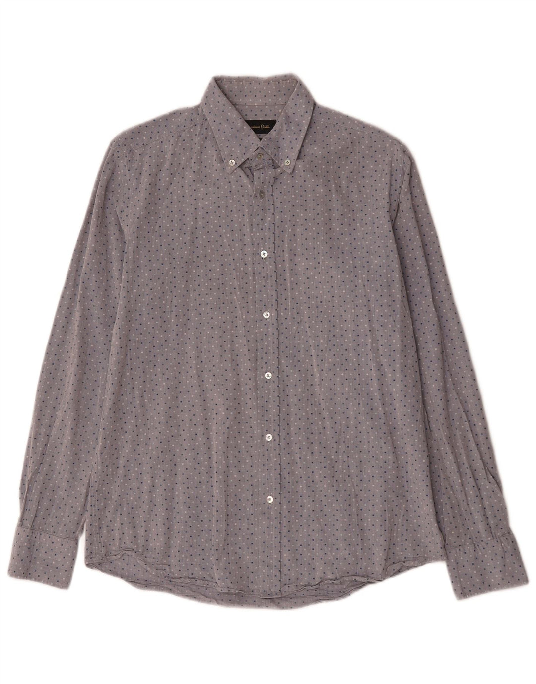 Camicia Uomo Massimo Dutti Cotone Maculato Grigio Medio