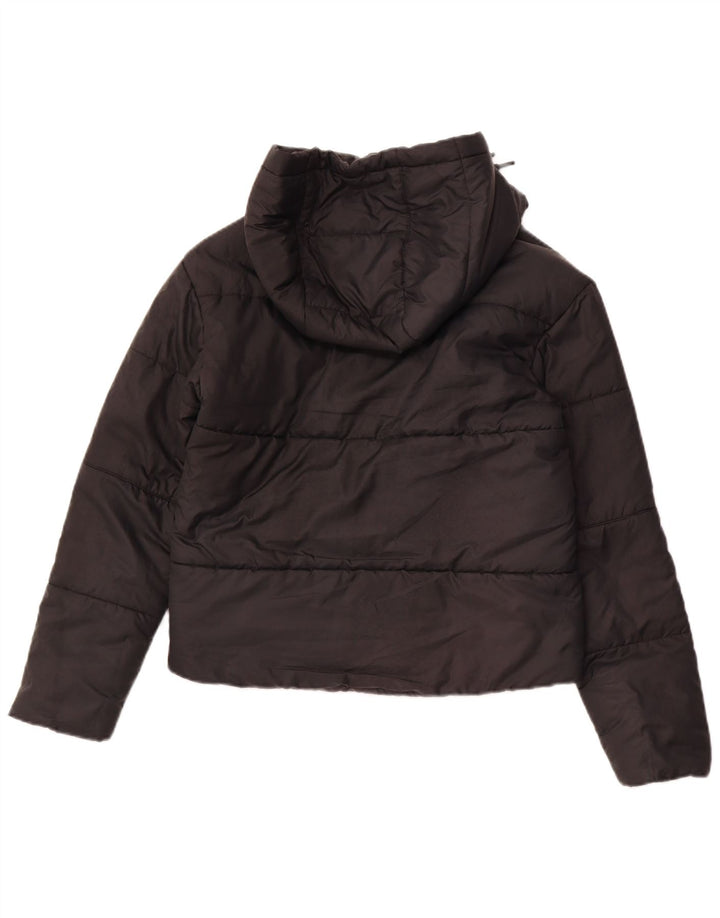 NIKE Chaqueta acolchada reversible con capucha para mujer UK 10 Small Poliéster negro