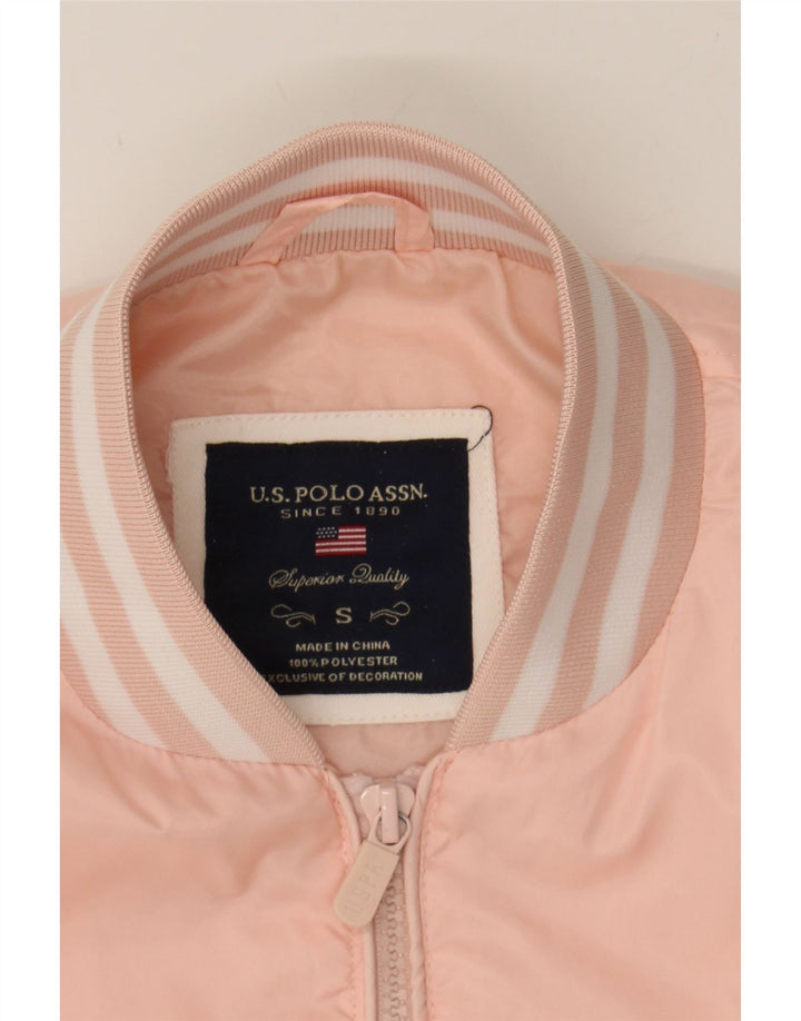 US POLO ASSN Chaqueta Bomber para Mujer UK 10 Small Pink Poliéster