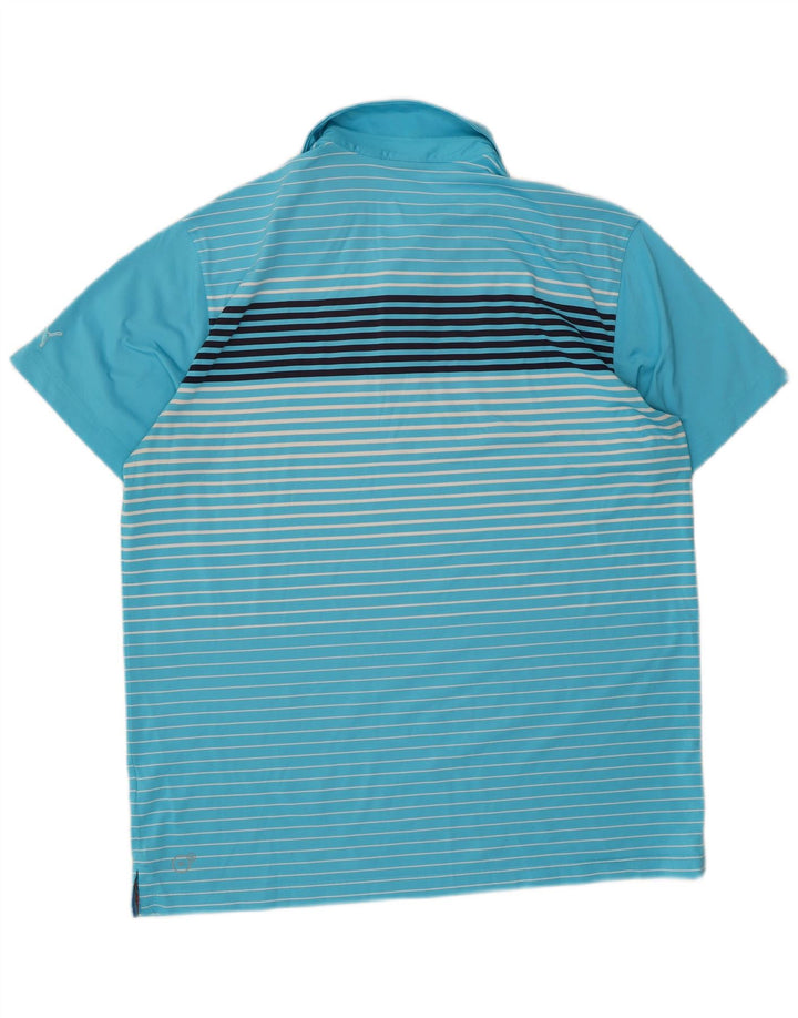 PUMA Polo Homme Large Bleu Rayé