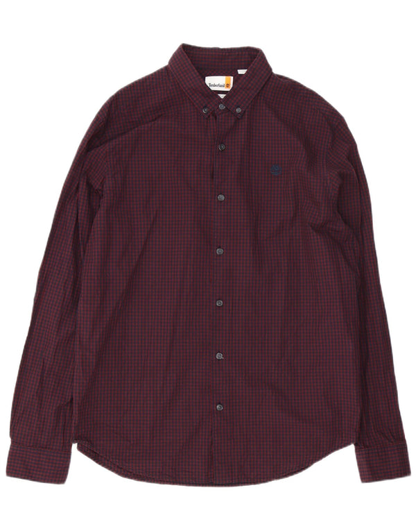 Camicia Timberland da uomo con vestibilità regolare, grande in cotone a quadretti bordeaux