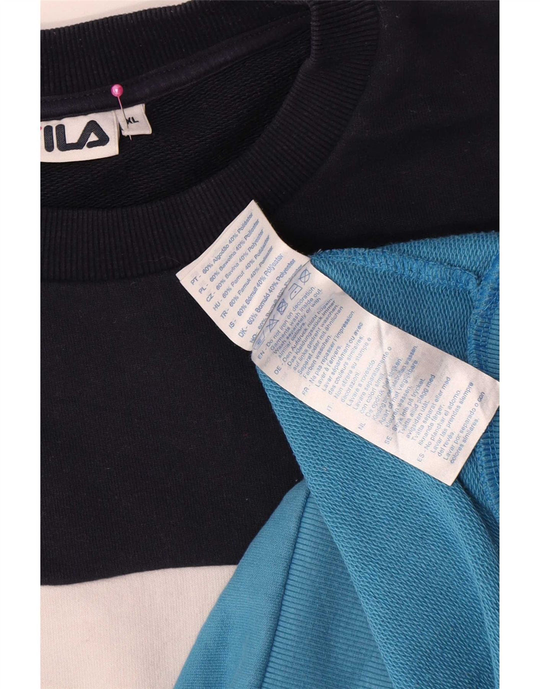 Felpa grafica da uomo Fila Jumper XL in cotone color block multicolore