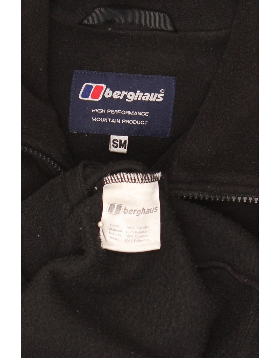 Berghaus Fleecejakke til mænd UK 36 Lille sort polyester