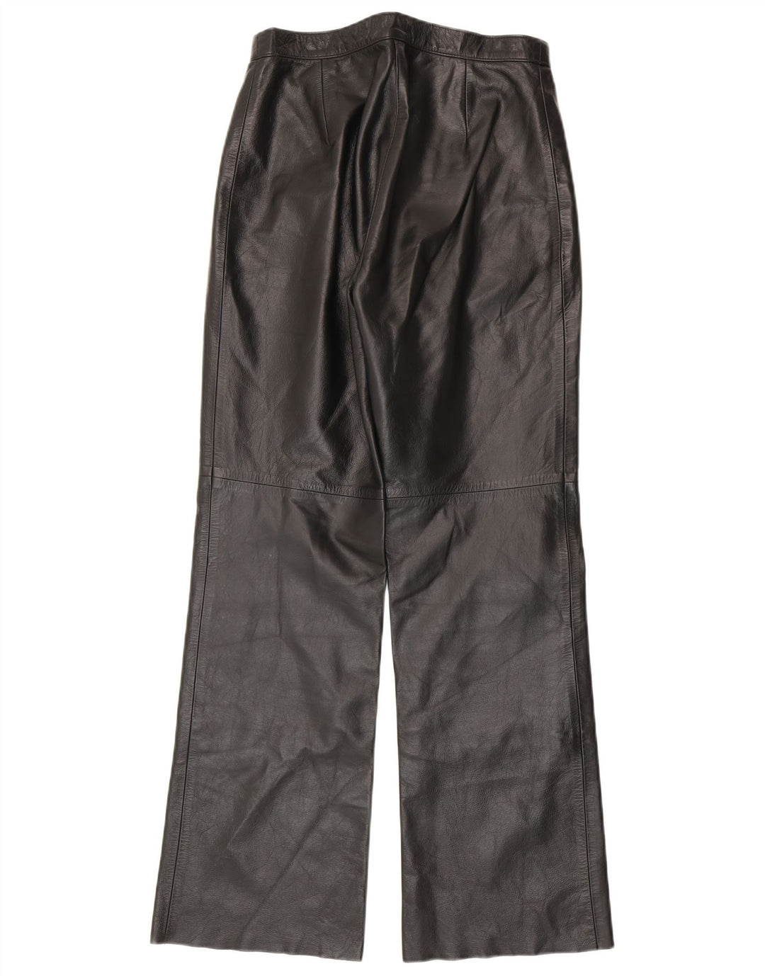 Vintage Womens Bootcut Leather Trousers IT 44 Medium W28 L30 Black Leather