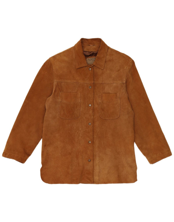 Vintage dame ruskindsjakke IT 42 medium brunt læder