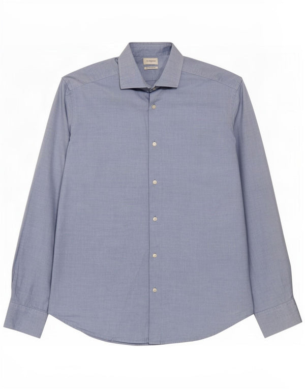 Rumford Mens Regular Fit Shirt Size 41 16 Large Blue Cotton