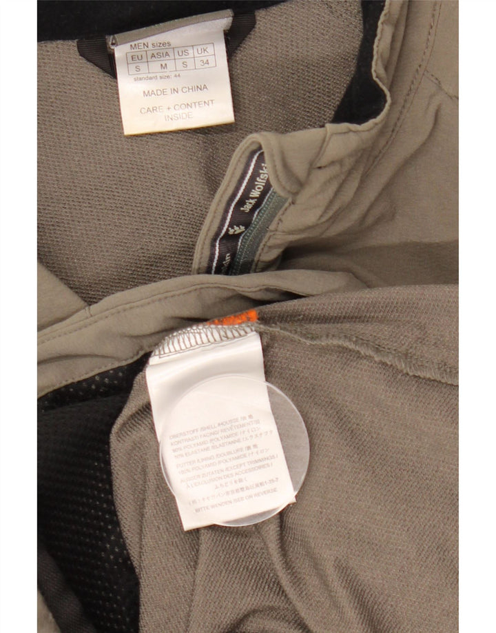 Męska kurtka bomberka Jack Wolfskin z zamkiem UK 34, mała, khaki, poliamid