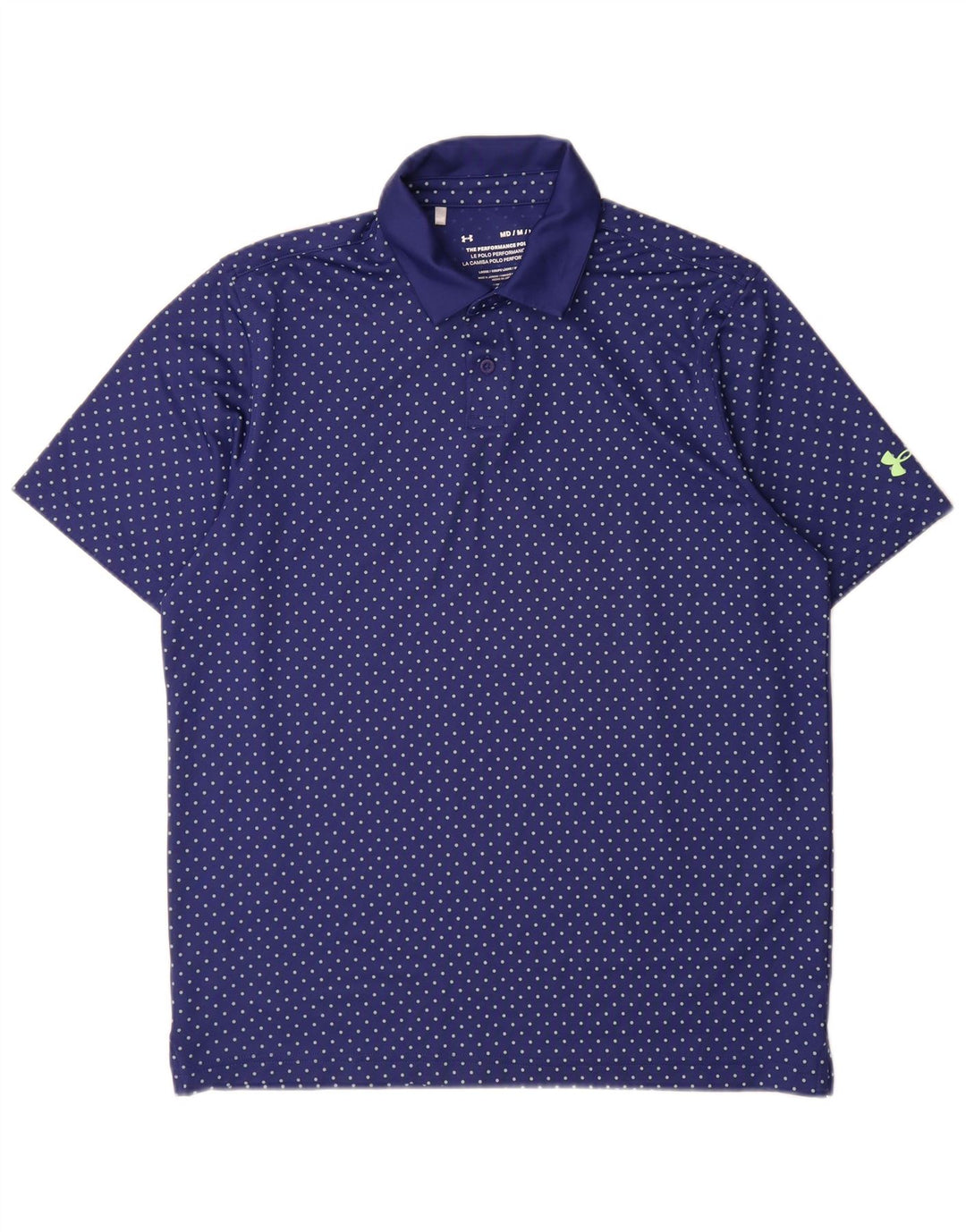 Under Armour Polo Heat Gear Homme Bleu Moyen à Pois Polyester