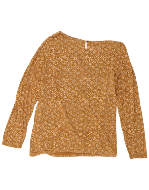 Fat Face Womens Top Long Sleeve UK 18 XL Beige Geometric Cotton