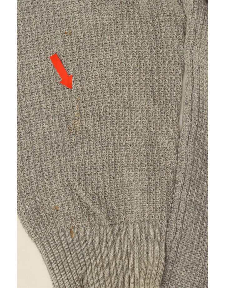 ZARA sweater med rund hals til mænd mellemgrå bomuld