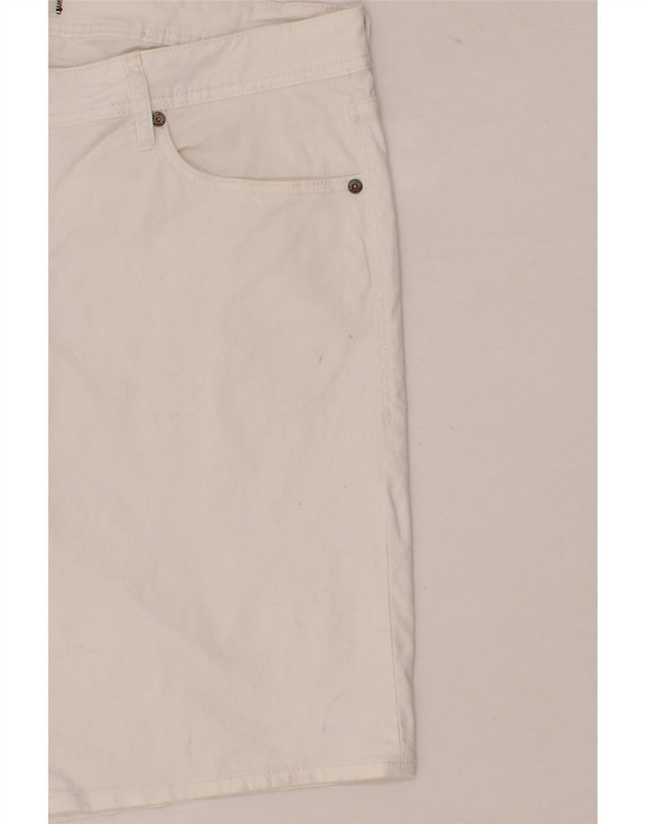 JACK & JONES Mens Casual Shorts XL W38  White Polyester Vintage Jack & Jones and Second-Hand Jack & Jones from Messina Hembry 