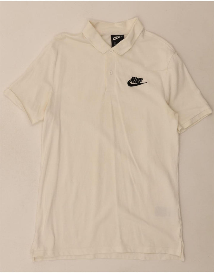 NIKE Mens Polo Shirt Medium Off White Cotton Vintage Nike and Second-Hand Nike from Messina Hembry 