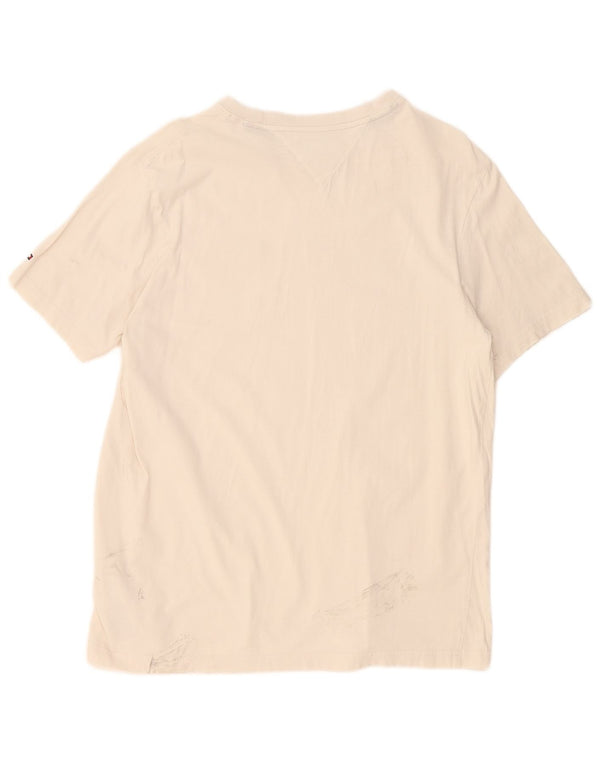 Tommy Hilfiger Uomo Regular Fit T-shirt Top Large in cotone beige