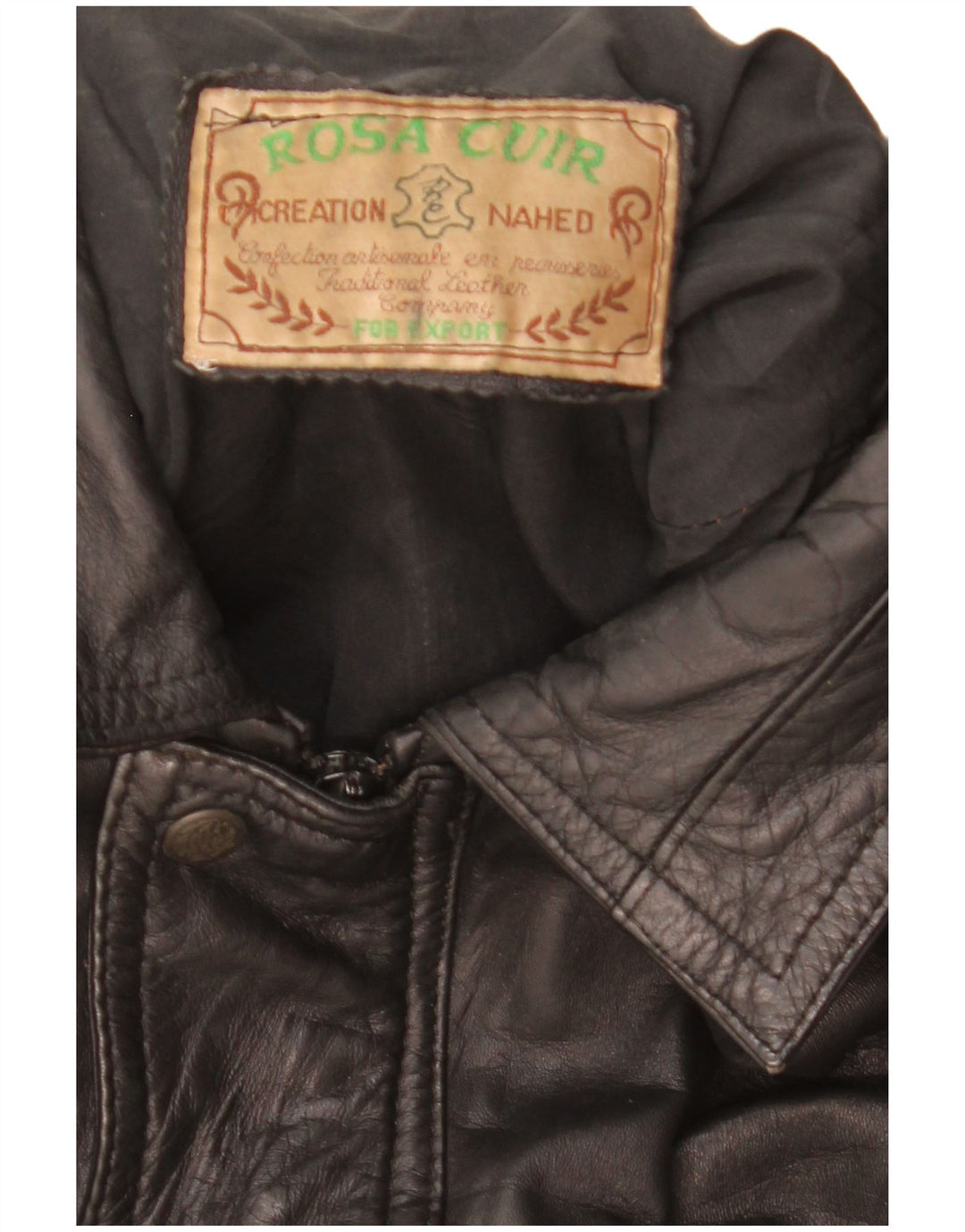 Giacca in pelle da uomo Rosa Cuir UK 40 grande pelle nera