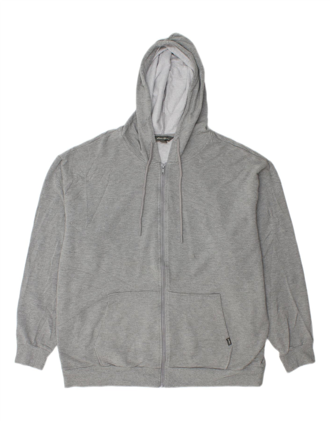 EDDIE BAUER Mens Zip Hoodie Sweater XL Grey Viscose