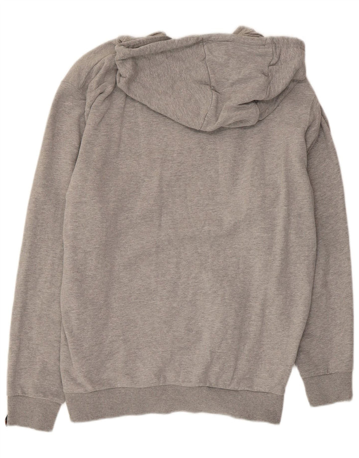 ELLESSE Mens Graphic Hoodie Jumper Medium Grey Colourblock Cotton