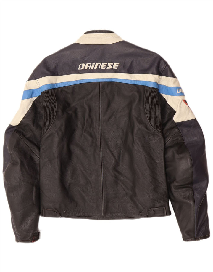 Dainese Mens Graphic Racer Jacket UK 36 Small Black Colourblock Leather