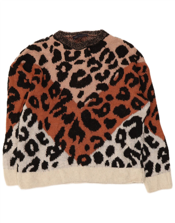 Maglione maglione con scollo a barca da donna Marks & Spencer UK 14 medio multicolore