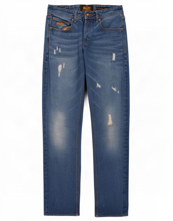 Superdry Vaqueros Sueltos Desgastados Copperfill Para Hombre W32 L32 Algodón Azul
