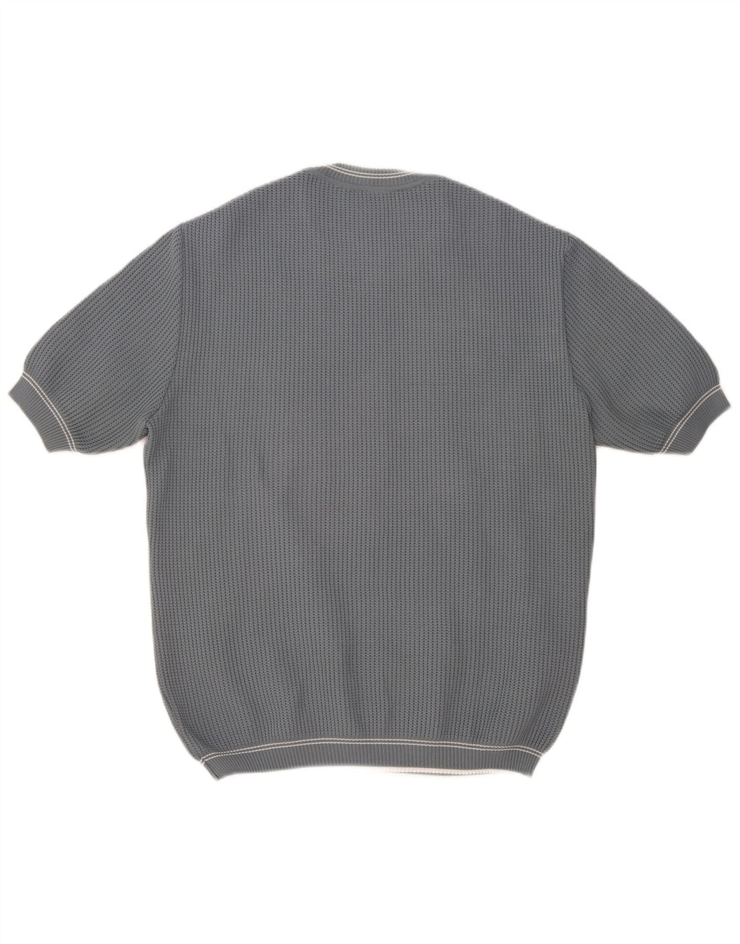 VINTAGE Mens Short Sleeve Crew Neck Jumper Sweater IT 50 Medium Blue