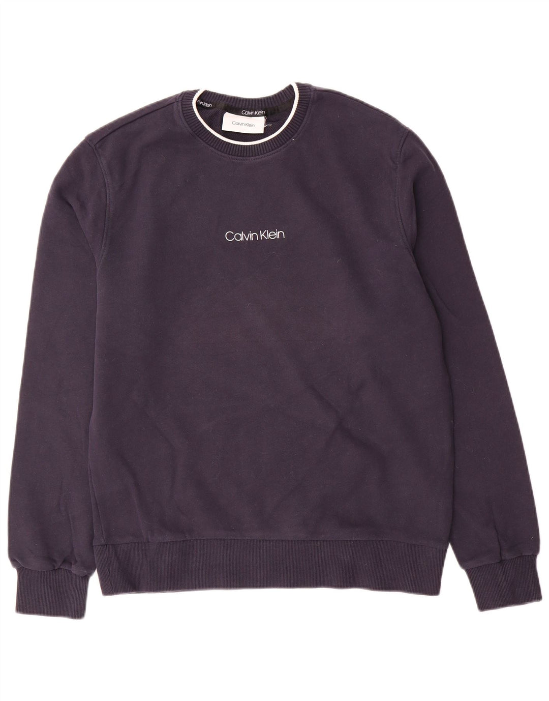 Calvin Klein Mens Sweatshirt Jumper Medium Navy Blue Cotton