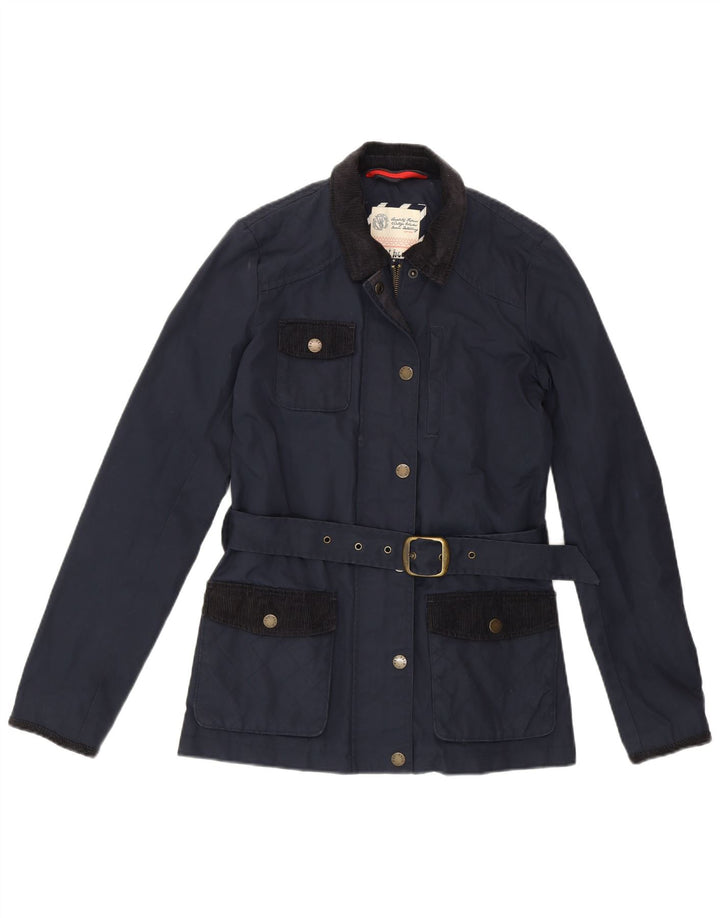 FAT FACE Womens Utility Jacket UK 8 Small Navy Blue Polyester