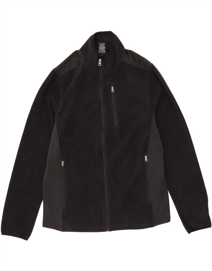 STARTER Mens Fleece Jacket UK 38 Medium Black Colourblock Polyester Vintage Starter and Second-Hand Starter from Messina Hembry 