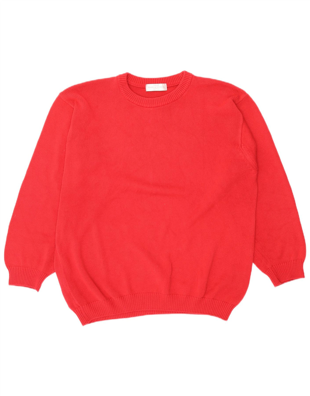 Marks & Spencer Mens Crew Neck Jumper Sweater Large Red Cotton