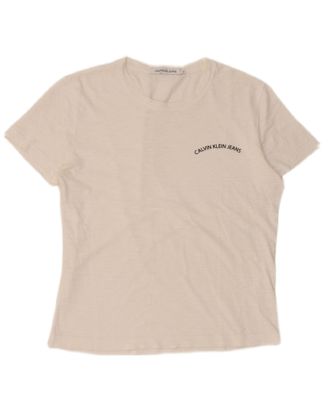 Calvin Klein Jeans Womens T-Shirt Top UK 14 Medium White