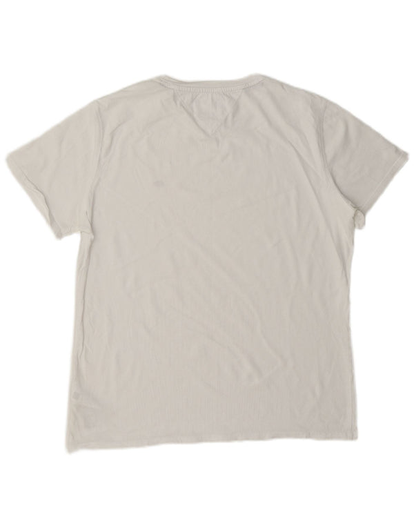 Tommy Hilfiger T-Shirt Femme Top UK 16 Large Blanc Coton
