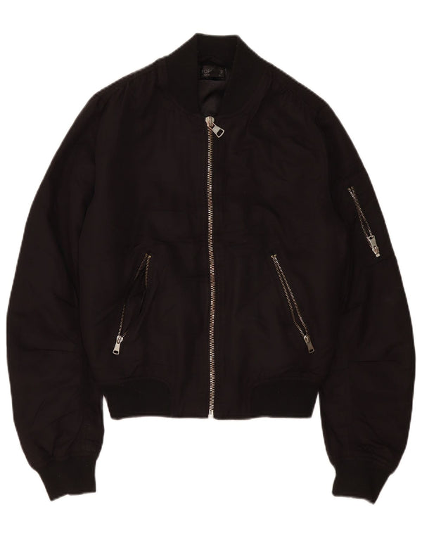 Topshop Veste bomber surdimensionnée pour femme UK 6 XS Noir Polyester