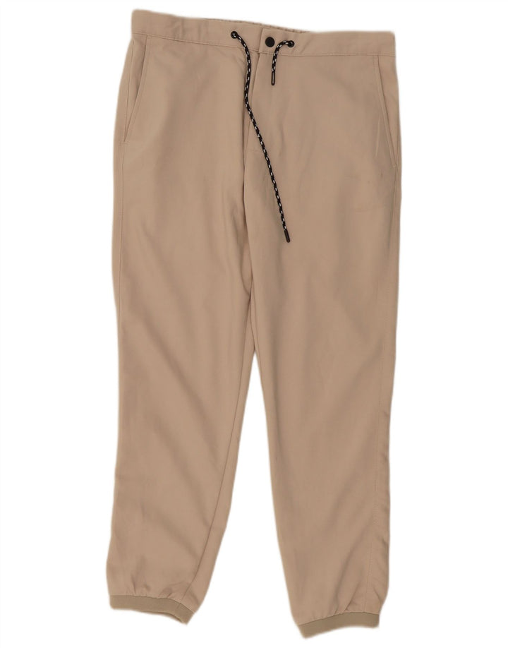 ZARA Mens Joggers Chino Trousers Medium W32 L28 Beige Polyester