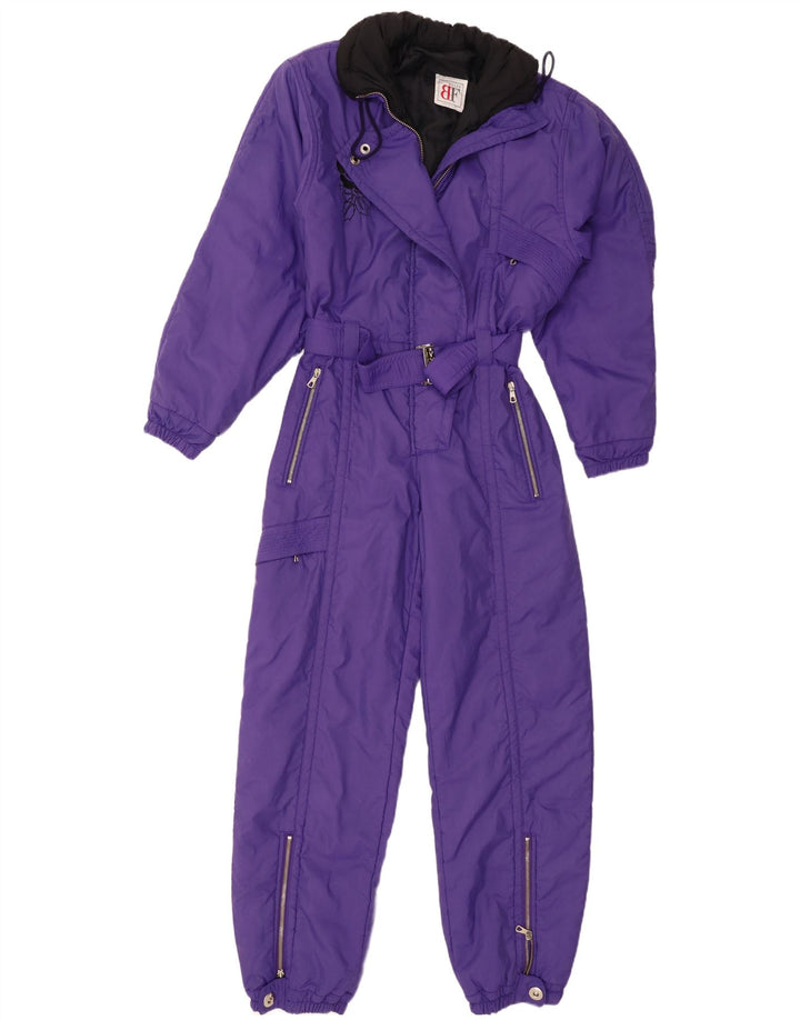 Belfe Womens Ski Jumpsuit UK 12 Medium Purple Floral Nylon