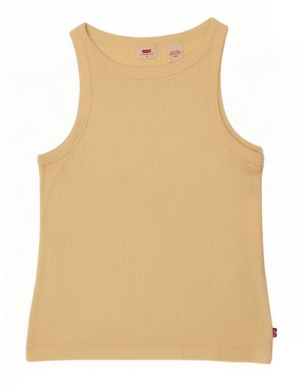 Vest Vest Top Femei Levi's UK 12 Medium Galben Modal