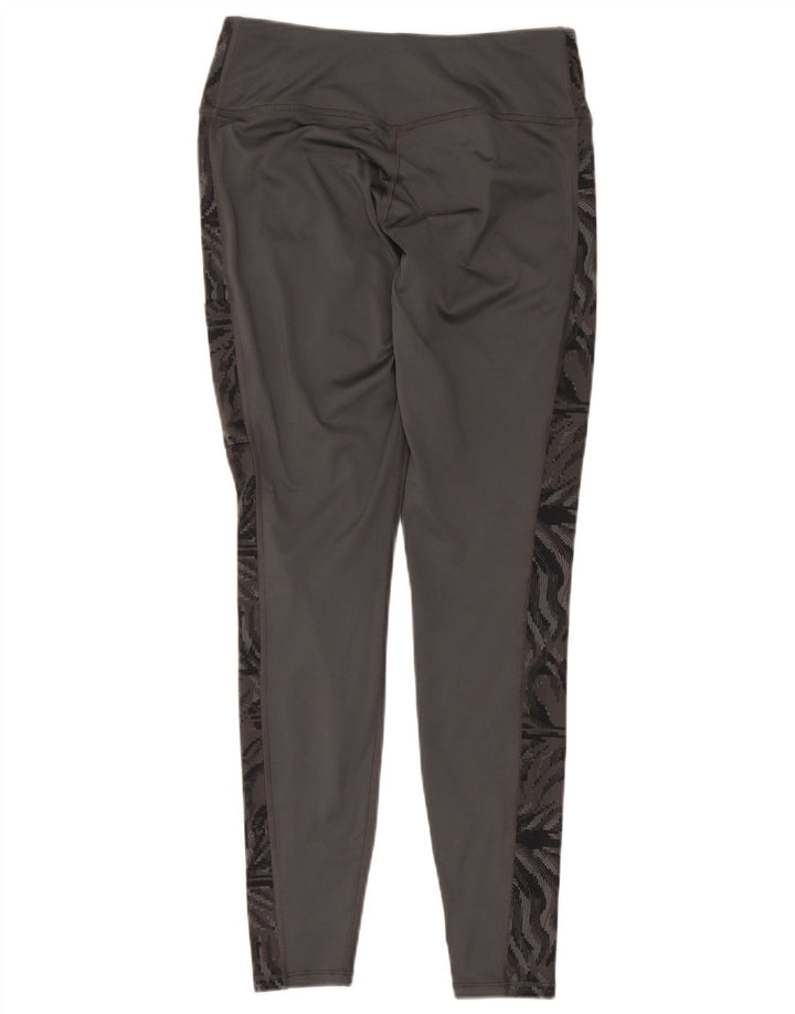 Asics Womens Leggings UK 14 Medium Grey Animal Print Polyester