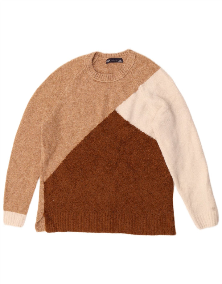 Marks & Spencer Damen-Pullover mit Rundhalsausschnitt, Gr. 10, Größe S, Braun