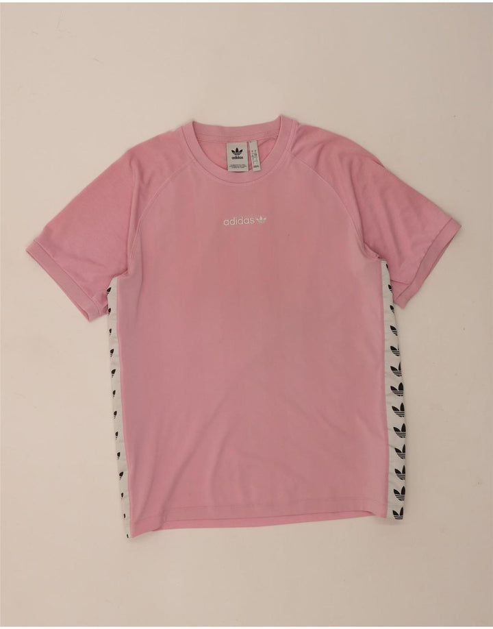 Adidas Grafisk T-shirt top til mænd, stor pink colourblock polyester