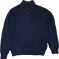 IZOD Mens Button Neck Jumper Sweater Large Navy Blue Cotton Vintage Izod and Second-Hand Izod from Messina Hembry 