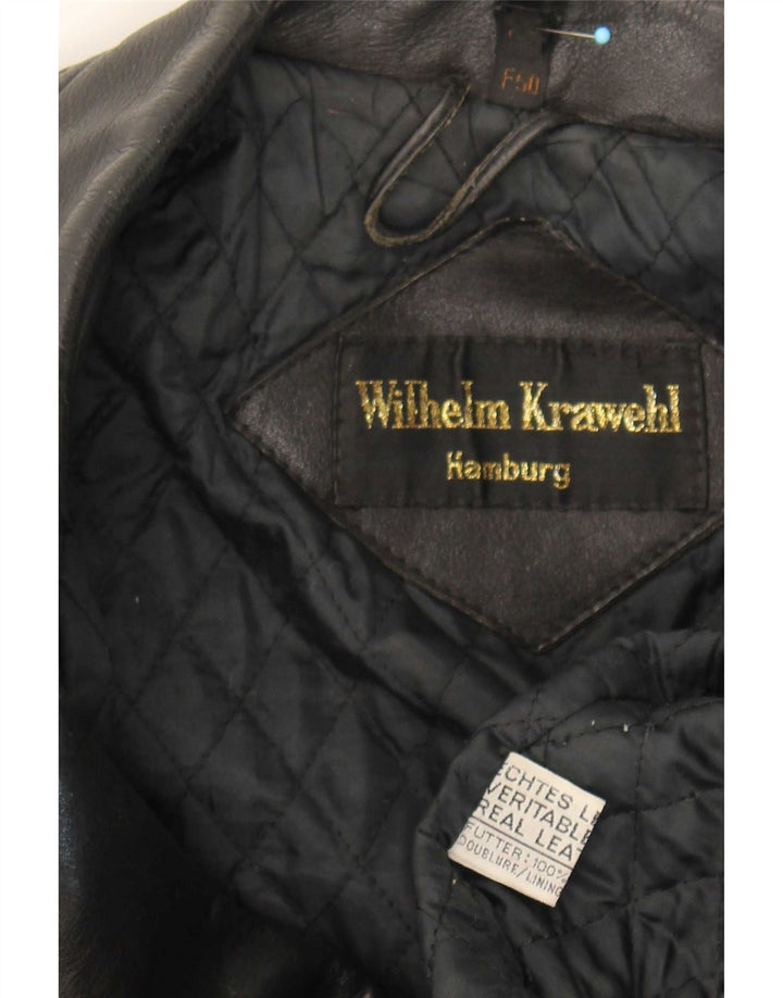 Wilhelm Krawehl Herren Leder Bikerjacke EU 50 Medium Schwarz